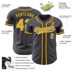 Maillot de baseball gris authentique personnalisé en acier doré et blanc Maillot de baseball gris authentique personnalisé en acier doré et blanc