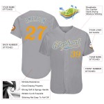 Maillot de baseball personnalisé gris bleu clair et doré Maillot de baseball personnalisé gris bleu clair et doré