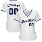 Maillot de baseball personnalisé authentique bleu marine et blanc Maillot de baseball personnalisé authentique bleu marine et blanc