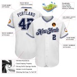 Maillot de baseball personnalisé authentique bleu marine et blanc Maillot de baseball personnalisé authentique bleu marine et blanc