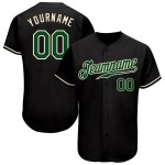 Maillot de baseball personnalisé noir authentique vert-crème Maillot de baseball personnalisé noir authentique vert-crème