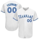 Maillot de baseball blanc personnalisé Royal Maillot de baseball blanc personnalisé Royal
