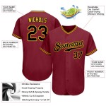 Maillot de baseball authentique noir et or personnalisé Crimson Maillot de baseball authentique noir et or personnalisé Crimson
