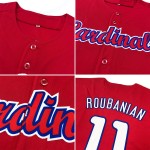 Maillot de baseball personnalisé authentique rouge et bleu marine Maillot de baseball personnalisé authentique rouge et bleu marine
