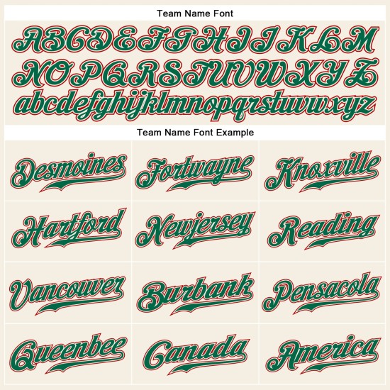 Maillot de baseball authentique vert, rouge et crème Kelly, sans manches Maillot de baseball authentique vert, rouge et crème Kelly, sans manches