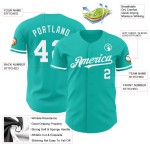 Maillot de baseball Aqua personnalisé blanc authentique Maillot de baseball Aqua personnalisé blanc authentique