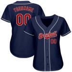 Maillot de baseball personnalisé rouge-blanc bleu marine authentique Maillot de baseball personnalisé rouge-blanc bleu marine authentique