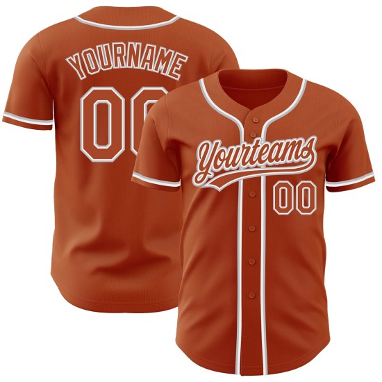 Maillot de baseball Texas personnalisé authentique orange blanc-gris Maillot de baseball Texas personnalisé authentique orange blanc-gris