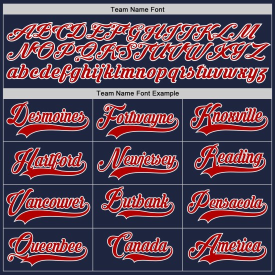 Maillot de baseball authentique personnalisé rouge-blanc bleu marine Maillot de baseball authentique personnalisé rouge-blanc bleu marine