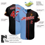 Maillot de baseball bleu fendu noir personnalisé rouge-lumière authentique à la mode Maillot de baseball bleu fendu noir personnalisé rouge-lumière authentique à la mode