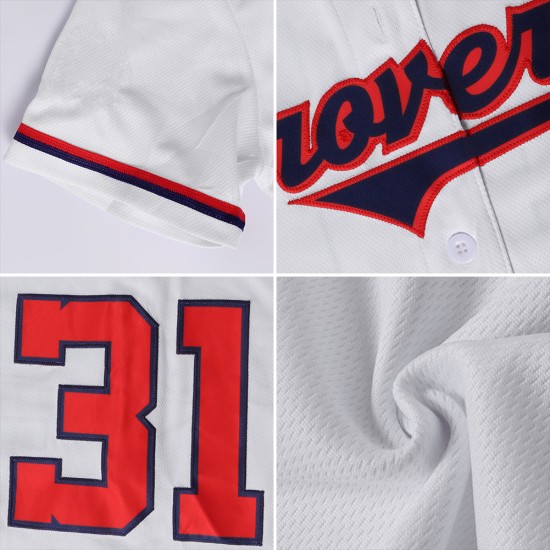 Maillot de baseball personnalisé bleu marine et blanc doré authentique Maillot de baseball personnalisé bleu marine et blanc doré authentique