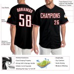 Maillot de baseball blanc-rouge noir authentique personnalisé Maillot de baseball blanc-rouge noir authentique personnalisé