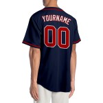 Maillot de baseball authentique personnalisé rouge-blanc bleu marine Maillot de baseball authentique personnalisé rouge-blanc bleu marine