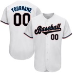 Maillot de baseball authentique blanc bleu noir poudre personnalisé Maillot de baseball authentique blanc bleu noir poudre personnalisé