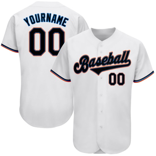 Maillot de baseball authentique blanc bleu noir poudre personnalisé Maillot de baseball authentique blanc bleu noir poudre personnalisé