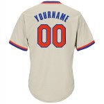 Maillot de baseball authentique en jersey côtelé orange-royal personnalisé crème rétro Maillot de baseball authentique en jersey côtelé orange-royal personnalisé crème rétro