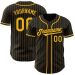 Maillot de baseball authentique à rayures noires et dorées Maillot de baseball authentique à rayures noires et dorées