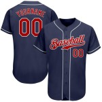 Maillot de baseball personnalisé rouge-blanc bleu marine authentique Maillot de baseball personnalisé rouge-blanc bleu marine authentique