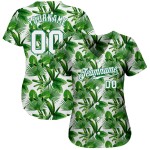 Maillot de baseball Palm 3D Kelly, design authentique, motif personnalisé, feuilles tropicales, vert, blanc-Kelly Maillot de baseball Palm 3D Kelly, design authentique, motif personnalisé, feuilles tropicales, vert, blanc-Kelly