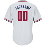 Maillot de baseball blanc, rouge et bleu marine, côtelé, authentique, rétro, personnalisé Maillot de baseball blanc, rouge et bleu marine, côtelé, authentique, rétro, personnalisé
