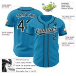 Maillot de baseball personnalisé bleu noir et blanc Panther authentique Maillot de baseball personnalisé bleu noir et blanc Panther authentique