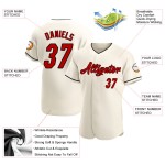 Maillot de baseball rouge-noir personnalisé crème authentique Maillot de baseball rouge-noir personnalisé crème authentique
