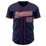 Maillot de baseball personnalisé authentique, bleu marine, blanc cramoisi Maillot de baseball personnalisé authentique, bleu marine, blanc cramoisi