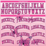 Avec des papillons roses, soutien personnalisé, mois, maillot, santé, sein, femmes, authentique, baseball, ruban de sensibilisation 3D, soins contre le cancer Avec des papillons roses, soutien personnalisé, mois, maillot, santé, sein, femmes, authentique, baseball, ruban de sensibilisation 3D, soins contre le cancer