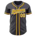 Maillot de baseball gris authentique personnalisé en acier doré et blanc Maillot de baseball gris authentique personnalisé en acier doré et blanc