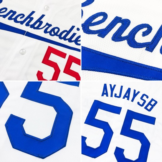 Maillot de baseball personnalisé authentique bleu marine et blanc Maillot de baseball personnalisé authentique bleu marine et blanc