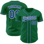 Maillot de baseball authentique Royal-White Green Kelly personnalisé Maillot de baseball authentique Royal-White Green Kelly personnalisé