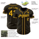 Maillot de baseball authentique à rayures noires et dorées Maillot de baseball authentique à rayures noires et dorées