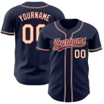 Maillot de baseball personnalisé authentique bleu marine City crème-cramoisi Maillot de baseball personnalisé authentique bleu marine City crème-cramoisi