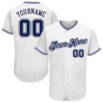 Maillot de baseball personnalisé authentique bleu marine et blanc Maillot de baseball personnalisé authentique bleu marine et blanc
