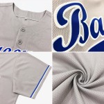 Maillot de baseball gris authentique personnalisé rouge-bleu marine Maillot de baseball gris authentique personnalisé rouge-bleu marine