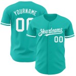 Maillot de baseball Aqua personnalisé blanc authentique Maillot de baseball Aqua personnalisé blanc authentique