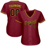 Maillot de baseball authentique noir et or personnalisé Crimson Maillot de baseball authentique noir et or personnalisé Crimson