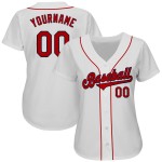 Maillot de baseball authentique rouge-bleu marine blanc personnalisé Maillot de baseball authentique rouge-bleu marine blanc personnalisé