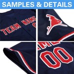 Maillot de baseball bleu marine personnalisé rouge et blanc authentique Maillot de baseball bleu marine personnalisé rouge et blanc authentique