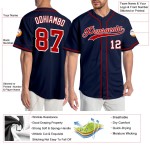Maillot de baseball authentique personnalisé rouge-blanc bleu marine Maillot de baseball authentique personnalisé rouge-blanc bleu marine