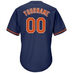 Maillot de baseball authentique, personnalisé, bleu marine, côtelé, rétro, orange et blanc Maillot de baseball authentique, personnalisé, bleu marine, côtelé, rétro, orange et blanc