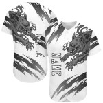 Maillot de baseball personnalisé authentique Wolf blanc-noir 3D blanc Maillot de baseball personnalisé authentique Wolf blanc-noir 3D blanc