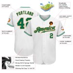 Maillot de baseball personnalisé Green-Old Kelly blanc doré authentique Maillot de baseball personnalisé Green-Old Kelly blanc doré authentique