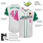 Maillot de baseball Pink-Kelly blanc authentique ton vert personnalisé deux Maillot de baseball Pink-Kelly blanc authentique ton vert personnalisé deux