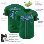 Maillot de baseball authentique Royal-White Green Kelly personnalisé Maillot de baseball authentique Royal-White Green Kelly personnalisé