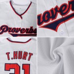 Maillot de baseball doré authentique, blanc, personnalisé, violet, ancien Maillot de baseball doré authentique, blanc, personnalisé, violet, ancien