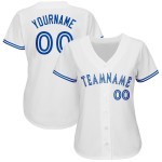 Maillot de baseball blanc personnalisé Royal Maillot de baseball blanc personnalisé Royal