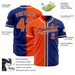 Maillot de baseball Royal personnalisé orange-blanc authentique mode dégradé Maillot de baseball Royal personnalisé orange-blanc authentique mode dégradé