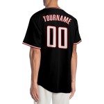Maillot de baseball blanc-rouge noir authentique personnalisé Maillot de baseball blanc-rouge noir authentique personnalisé