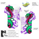 Maillot de baseball 3D personnalisé blanc-violet authentique Snake Maillot de baseball 3D personnalisé blanc-violet authentique Snake